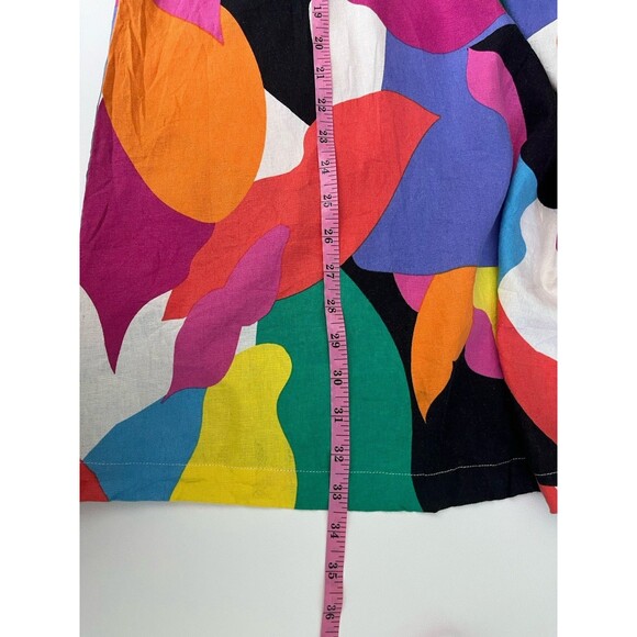 A New Day Women’s Multi Abstract Linen Mini Dress Size XL adjustable straps - Picture 9 of 9